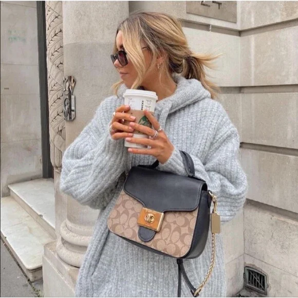 Zara Oversized Knit Sweatshirt in Grey Size XS/S - Picture 6 of 12